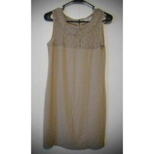 Virtigo Paris Women's Mini Dress Tan Lace Small